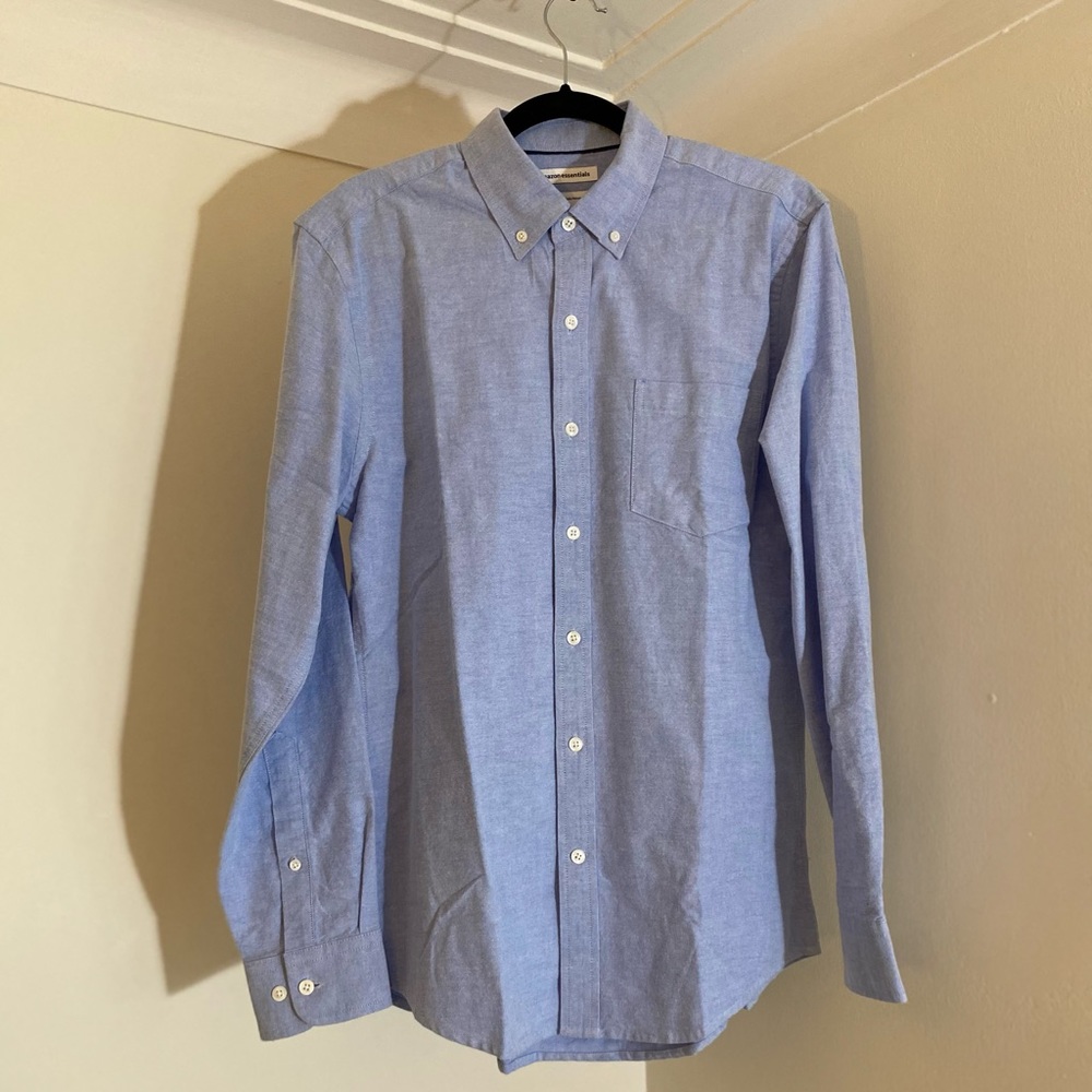 👔2/$60 AMAZON BASICS Light Blue Dress Shirt NWOT